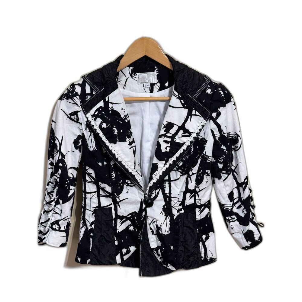 Alberto Makali abstract print art to wear blazer size 4
